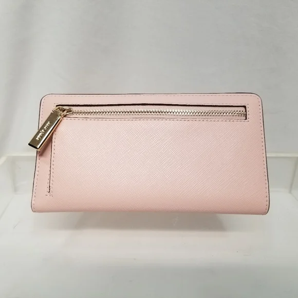 Kate Spade New York New With Tags Madison Conco Pink Large Slim Billfold Wallet